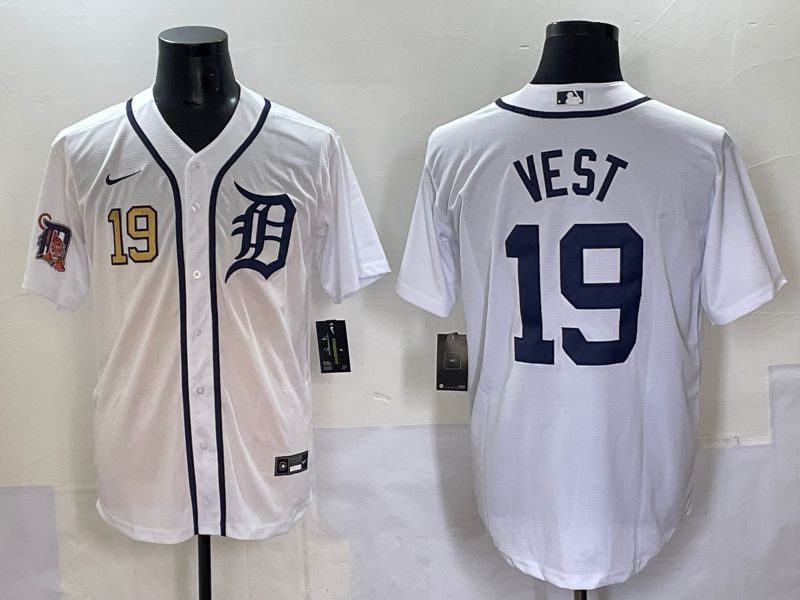 Men 2025 Detroit Tigers #19 Vest White Game Nike MLB Jersey style 5
